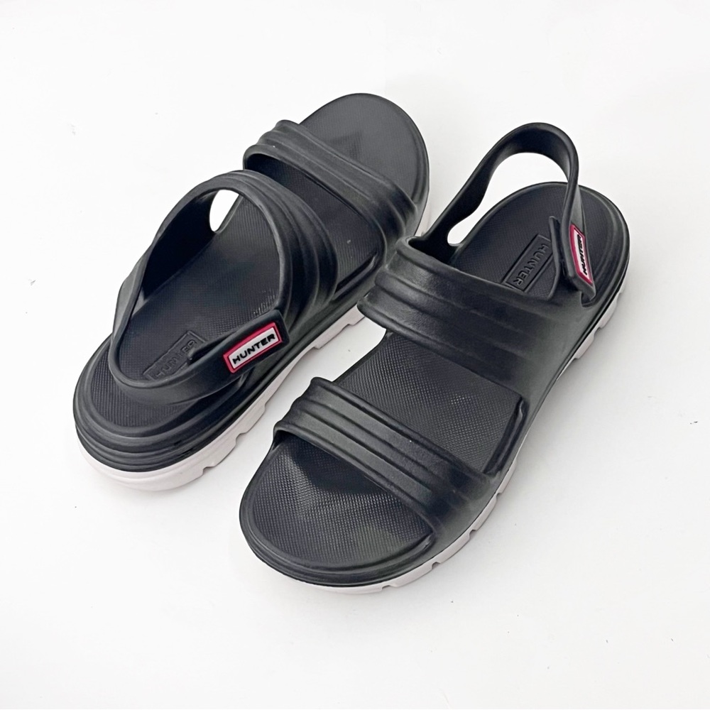 HUNTER Bloom Algae Foam Black Adjustable Straps Sandals Women’s 7 Beach Hiking